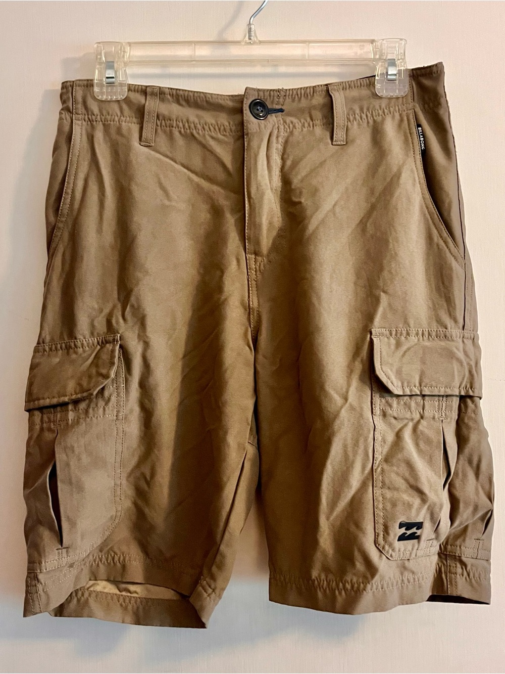Billabong Submersibles Men's Tan Cargo Shorts with Side Pockets
